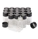 JIUWU 20 pcs 3 ml Glass Bottles with Cap Transparent Clear Empty Plastic Bottles Jars