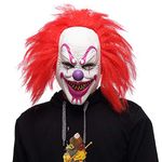 Mo Fang Gong She Scary Joker Masks for Halloween Adults Creepy Clown Evil Face Mask, White, unisex-adult