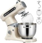 ZACME 8.5 Quart Commercial Stand Mixer, 11-Speed Electric Kitchen Food Mixer with 60-Min Timer, LCD Display, Tilt-Head Mixer Includes Dough Hook, Whisk, Flat Beater (Cream)