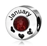 JMQJewelry 2024 Red Heart Grandmother Love You Birthday Birthstone January Moon Crystal Womens Bead Charm for Bracelets Christmas