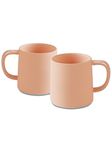 T-WARE 16 Oz Coffee Mugs, Matte Light Orange Mug Set of 2, Ceramic Mugs Coffee, Solid Color Ceramic Cup Coffee