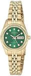 Armitron Women's Day/Date Crystal Accented Dial Metal Bracelet Watch, 75/2475, Gold/Green