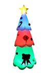 BZB Goods 8 Foot Tall Christmas Inflatable LED Color Changing Christmas Tree Lights Decor Outdoor Indoor Holiday Decorations, Blow up Lighted Yard Decor, Lawn Inflatables Home Family Outside