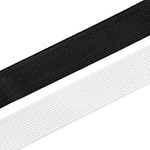 Realm Flat Elastic Band Black & White Sewing Crafts DIY Stretch (1/4 inch, 3/8 inch, 1/2 inch, 1 inch) (White, 1/2 Inch - 5m)