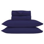 Bluemoon Homes Luxurious 1000 TC Italian Finish 100% Egyptian Cotton 4-Piece Bed Sheet Set, Fitss Mattress Up to 18" Deep Pocket, Solid Pattern. (Queen, Plum)