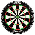 KOTO - King Pro Dartboard (Official Tournament Dimensions) African Sisal & Bristle Dart board, Incl. Slim Wire Technology, Bracket & Staple Free