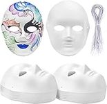 Nicunom 20 Pack DIY Full Face Masks, Paintable White Plain Masks for Cosplay Mardi Gras Masquerade Dance Party