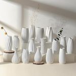 Parlamain Set of 16 White Bud Vases for Flowers, Japandi Small Vases in Bulk for Centerpieces, Boho Mini Vases for Wedding Decorations, Living Room and Bedroom Decor, Arts and Crafts for Gifts