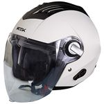 Steelbird SBA-3 R2K Classic Open Face Helmet with Plain Visor (Large 600 mm, White)