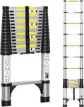 BOWEITI 15.5FT Telescoping Ladder, Aluminum Collapsible Ladder w/Non-Slip Feet, Lightweight RV Compact Ladder, Telescopic Ladder for RV, Household, Outdoor, 330lbs Capacity Extension Ladder (4.7m)