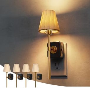 L LOHAS LED Night Lights Plug into Wall, Pleated Fabric Cover Night Light