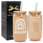 Mason Life Grandma Gifts- Gifts for Grandma- Grandma Birthday Gifts- Gifts for Grandma from Granddaughter, Grandson- Funny Gift For Nana- 18 oz Glass Cup, Coffee Cups- Idea for Best Grandma Gifts