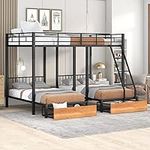 Goohome Triple Bunk Bed with Storag
