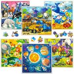 Jigsaw Puzzles for Kids Ages 4-8 – 6 Toddler Wooden Puzzles for 3-5 Years Old by Quokka - 100 Uniquely Carved Wood Pieces Designed for Your Children’s Joy – Gift Toys for Boys and Girl 6 7 yo