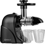 Nebula Aura Slow Masticating Horizontal Juicer | Cold Press Extractor for Natural, Fresh Fruits, Greens & Vegetables | Ultra Quiet 7-Stage Extraction, Supports Healthy Nutrition | Black