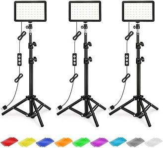 Photography Lighting Kit Dimmable 5600K USB Led Video Studio Streaming Lights with Adjustable Tripod Stand and Color Filters for Table Top/Photo Video Shooting