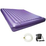 Youaide Water Mattress 95% Small Wave - Water and Air Dual Purpose Waterbed with Air Pump Water Pipe, Water Bed Without Additional Frame is Suitable for Family, Camping (King-76 * 80)