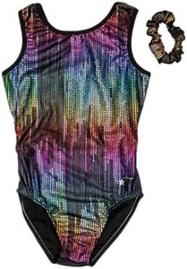 Destira Gymnastics Leotards for Girls, Tokyo Nights, Super Soft Leotards for Women and Girls with Matching Scrunchie, Gymnastics, Dance, Cheer, Yoga, and More, Child XX-Small (3x)
