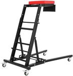 GarveeTech Foldable Topside Automotive Creeper, 45.7"-66.3" Adjustable Height 400lbs Capacity Engine Creeper with Padded Deck & Locking Swivel Casters for Garage Workshop Repair Maintenance, H-Base