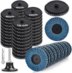 2 Inch Flap Disc, 72Pcs Roll Lock Flap Wheel Set – 40/60/80/120 Grit with 1/4” Holder for Metal Grinding, Rust & Stock Removal, Polishing (Flap disc, 72)