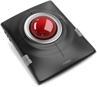 Nulea M512 Wireless Trackball Mouse, Ergonomic 55mm Trackball, Adjustable DPI for Precise Control, Left or Right Hand Compatible, Rechargeable, Multi-Device Bluetooth & 2.4GHz for PC, Laptop, Mac(Red)