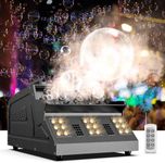 DazzlingStage 2000W Fog Machine, 3 in 1 Fog Bubble Machine with 2 Bubble Fans, 7 CH RGB 18 LED Lights Fog Bubble ALL IN ONE Machine, Fog Bubble Machine for Party, Wedding, Festival, Birthday