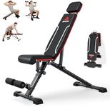 Roygym Foldable Weight Bench, Adjustable Workout Bench Press with Multifunctional Adjustment Design for Full Body Workout, 400kg Exercise Bench Fast Folding Incline Flat Decline Bench for Home Gym