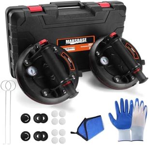 MARSBASE 8" Heavy Duty Suction Cups with Pressure Gauge, Glass Suction Cups to Lift Large Glass, 2 Pack 880 lbs Load Capacity, Suction Cups with Carrying Case for Window,Tiles, Windshield