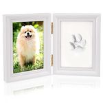 SlowTon Pet Pawprint Keepsake Kit, Pet Memorial Picture Frame with Clay Imprint Kit, Personalized Gift for Dogs Cats Lovers(Pawprint kit with clay)