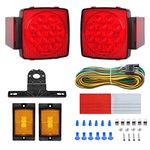 Gonice 12V LED Trailer Light Kit, Super Bright Submersible Boat Trailer Lights, Utility Brake Turn Tail Lights for Camper Truck, RV Snowmobile Under 80'', DOT Compliant, IP68 Waterproof