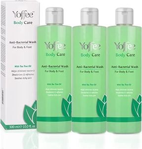 Yoffee Body Care Antibacterial Wash for Body and Feet, Antifungal with pure Tree Tea Oil and Mint, Eliminates body odour, Relieves itching, irritations, inflammations, 900ml