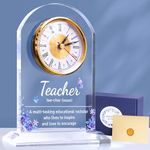 Teacher Appreciation Gifts for Women Men, Appreciation Quartz Clock for Women Men Teacher Office Desk Decor,Unique Gifts Ideas from Students,Thank You Gifts for Teacher Tutor Mentor