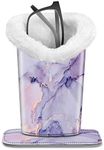 Fintie Plush Lined Eyeglasses Holder with Magnetic Base- Premium Vegan Leather Glasses Stand Case, Lilac Marble, 5.51 * 3.94 * 3.54