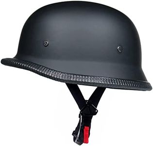 German Style Motorcycle Half Helmet, Retro Half Face Helmet for Adult Men Women DOT Approved (M)