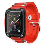 Bands Compatible with Apple Watch 9/8/7 45mm, Sport Series Rugged Case Protective Cover for iWatch 6/SE/5/4/3 44mm Men and Women. Red