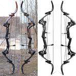 ZSHJGJR Recurve Bow American Hunting Bow 320FPS Draw Weight 40-55lbs Adjustable Compound Bow Right Hand for Archery Hunting Fishing Shooting(Black Bow only)