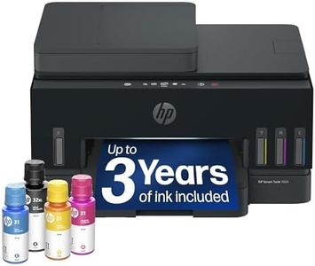 HP Smart Tank 7603 Wireless All-in-One Ink Tank Printer, Scanner, Copier with up to 3 Years of Ink Included, Best-for-Home Office, Cartridge-Free Refillable, AI-Capable (D34F7A)