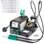 YIHUA 982D SE 200W Micro Soldering Station with Precision Soldering Iron Station with 11 Soldering Tips, Lead-Free Solder, Auto Temperature Calibration Function(UK Plug)
