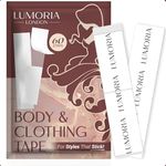 LUMORIA Double Sided Body Tape for Clothes (60 Pack) - Tranparent Fashion Tape for Women, Strong Hem Support Extra Adhesive