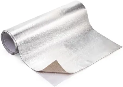 ZENFUN Aluminized Heat Shield Mat, 12'' × 47'' Fiberglass Thermal Barrier Backed Adhesive, Heat Blanket, Fiberglass Insulation Reflective Material High Temp Protection, Maximum 572 ℉