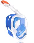 Flyboo Snorkel Mask,180°view Snorkelling Mask with Panoramic Full Face Design-Sports Camera Compatible Diving Mask with Anti-fog and Anti-leak Technology for Adults and Kids