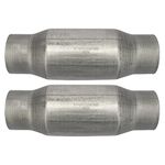 MAYASAF【2 pack】3" Inlet/Outlet Universal Catalytic Converter, High Flow Exhaust Pipe, w/o O2 Port (EPA Compliant), 2 pack