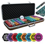 casinokart Poker Chipset with 2 Decks of Playing Cards, Dealer Button |Poker Chipset for Casino (Nashville, 500)