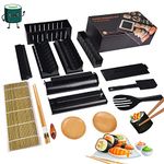 AYIYUN Sushi Making Kit, 15 Pcs Sushi Maker Sushi Tool with 8 Shapes of Sushi Rice Roll Mold,Bamboo Sushi Rolling Mats, Chopsticks Holder, Bamboo Plates, DIY Sushi Tool