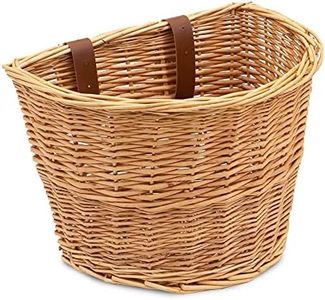 ProsourceFit Wicker Bike Basket Front Cargo for Women and Men, Fits Most Bikes, Beach Cruiser, Stationary Bike, Ebike, Road Bike, Light Brown