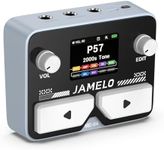 JAMELO Portable Guitar Effects Pedal, Rechargeable Multi Effects Processor with 125 Effects, 99 Presets, 30 Amp Modeling, 3rd IR Loaders, Looper & 100 Drum Rhythms BT Audio USB OTG Function (Gray)