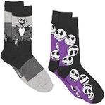 Disney The Nightmare Before Christmas Mens Multi pack Socks (Shoe: 6-12 (Sock: 10-13), Jack 2 Pack)