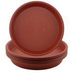 HAKZEON 10 Pack 30cm Plastic Plant Saucer,12 Inch Flower Plant Pot Drip Tray, Round Planter Saucer for Indoor and Outdoor, Terracotta Colour