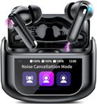 Wireless Earbuds, Bluetooth 5.4 Ear Buds with Multifunctional Touch Screen, 48H Bass Stereo Headphones with ANC/ENC Noise Cancelling/Transparency Mode, IP7 Earphones with 5 EQ Modes for iOS Android
