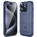 LABILUS iPhone 15 Pro Case, Rugged Shield 8ft Drop Proof TPU Thick Armor Tactical Protective Case Compatible with 15 Pro (6.1 inch) - Navy Blue